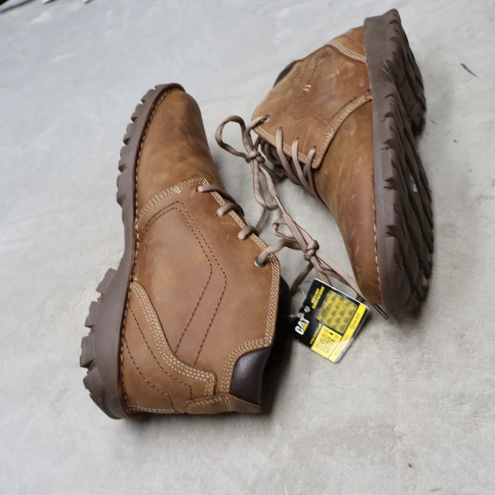 Caterpillar Mens 11 Chukka Boots Brown Transform 2.0 Leather Rugged Lace Up NWD